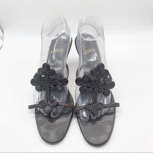 CHRISTIAN LOUBOUTIN COILED LEATHER MULES SIZE 42